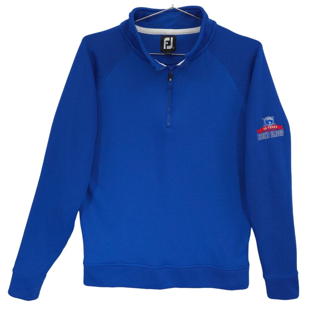 FootJoy Sweater Mens S Blue Boeing Classic Ribbed 1/4 Zip Long Sleeve Pullover